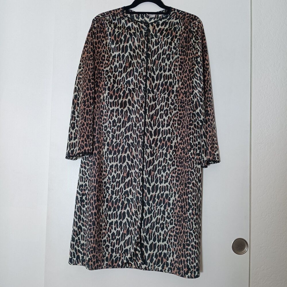 VTG 60s/70s Christian Dior For Vanity Fair S34 Feline Leopard Print Robe Luxury
